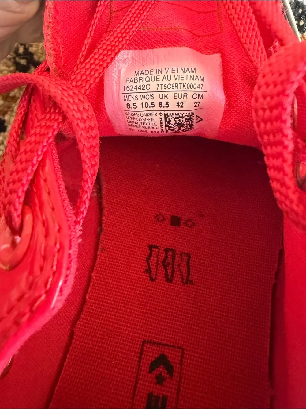 Converse Red All Star Rubber Sole Close-Up